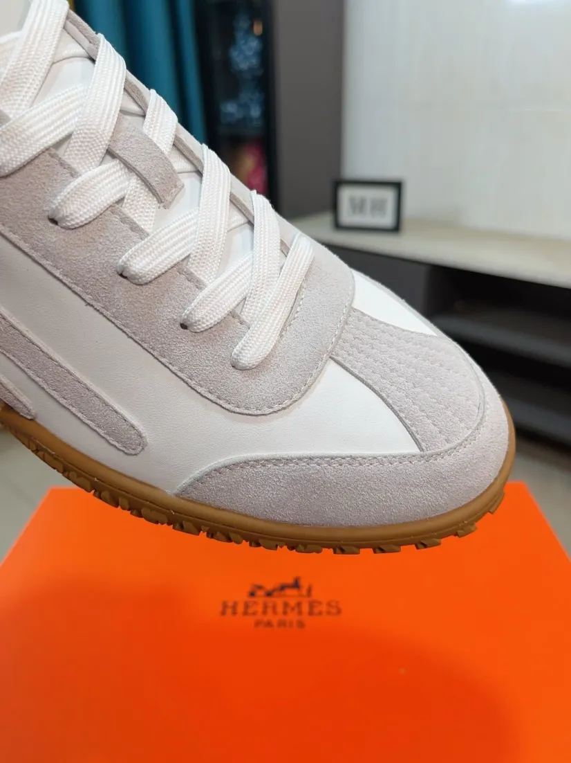 Men's shoes 💰480🌸🌸[HERMES] Hermès sneakers, the upper is made of calfskin and suede, imported materials, full of texture, the lightweight sole is decorated with contrasting patterns, creating a versatile fashion style. Size: 38-44, 45 customized